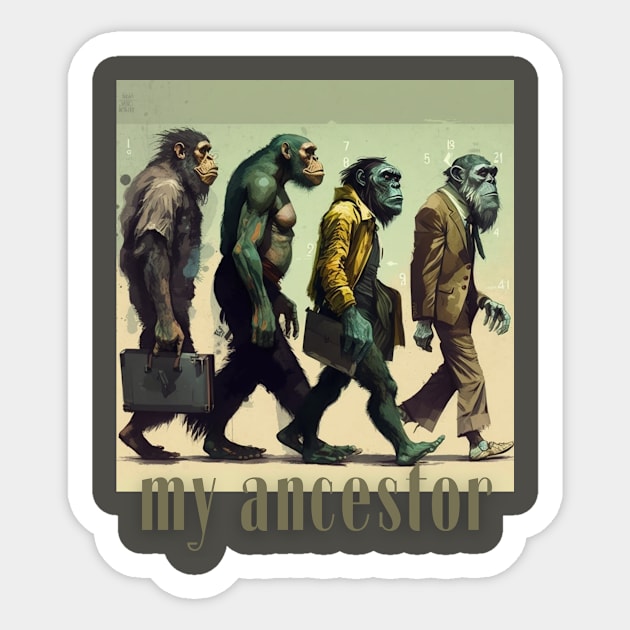 My Ancestor Monkey Sticker by Chris Castler